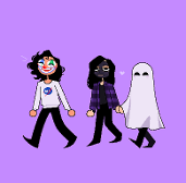 a clown boy, his masked father, and his ghost mother