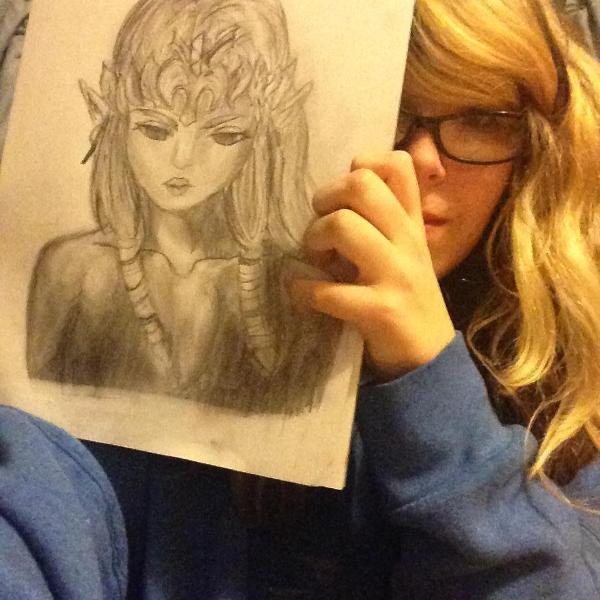 <c:out value='My princess Zelda portrait. (Sorry I'm in the back. It's my only good picture of it'/>