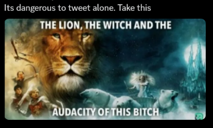 the lion the witch and the audacity of this bitch's Photo