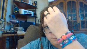 I made bracelets! Genderqueer, Little Space, Earth, Air, Water, Then Fire. Starting from my hand.