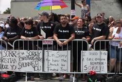 These are a bunch of Christians at a gay pride thing...