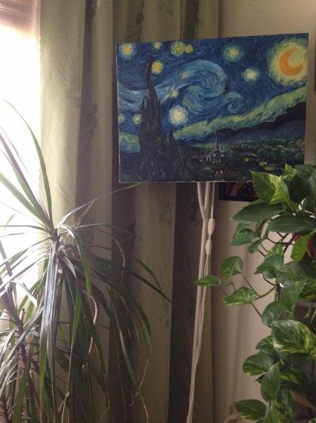 <c:out value='Just finished Starry Night oil painting ft. my plants'/>