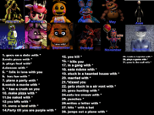 Goes on a date with Golden Freddy. People, get my grave ready, I'm gonna die.