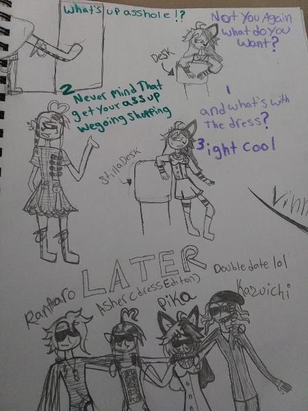 <c:out value='Sdr2 and drv3 crossover feat asher my v3 oc and pika sammies sdr2 oc'/>