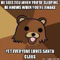 Do you think Santa Claus is a stalker?.... I mean come on "he sees you when your sleeping"