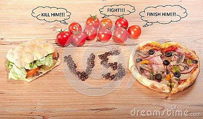 pizza vs hamburger