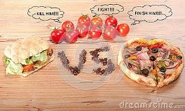 pizza vs hamburger