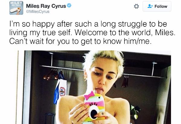 Miley vs Miles... (Miley wants to undergo a sex change operation. Are you supportive?)