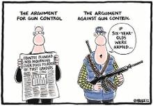 No! We need guns to protect ourselves from people who wouldn't have guns with gun control!