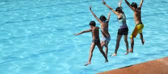 Jumping in the pool