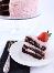 chocolate cake with strawberry frosting