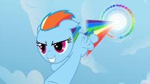 Rainbowdash ( so fast she can perform sonic rainboooms )