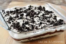 OREO DESSERT (p.s my absolute favorite) oreo dessert is like a pie with ore cookie crust, hot fudge, vanilla ice cream, whip crm