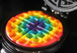 Rainbow waffles