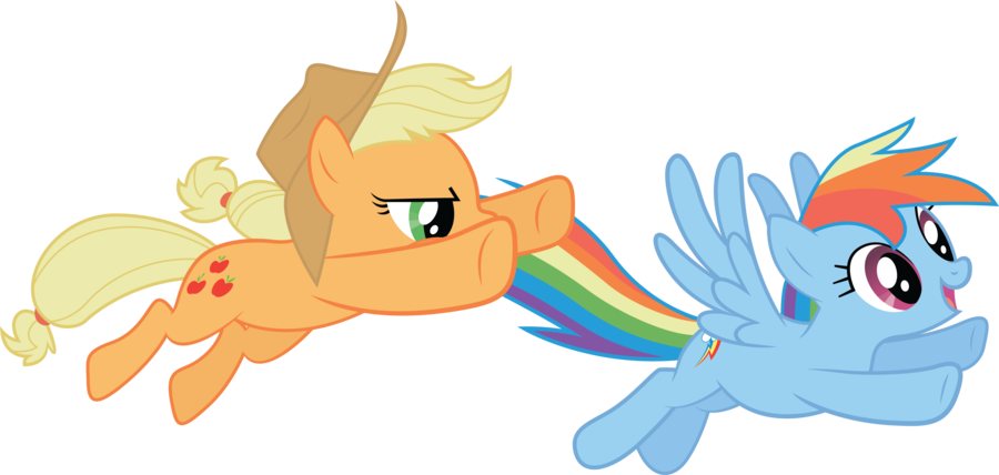 rainbow dash (good) vs applejack (evil)