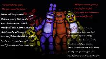 The animatronics with quotes from Sayonara Maxwell's FNaF 2 song