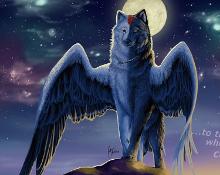a majestic wolf with wings and can take over the minds of anything