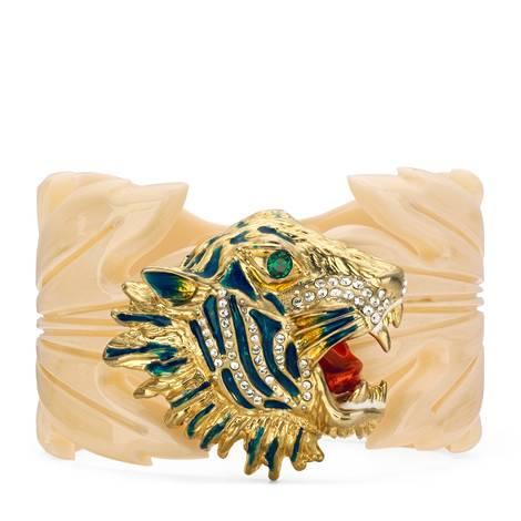 a) Resin Leaf Bracelet with Tiger Head a) Resin Leaf Bracelet with Tiger Head