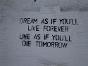 Dream as if you`ll live forever, live as if you`ll die tomorrow