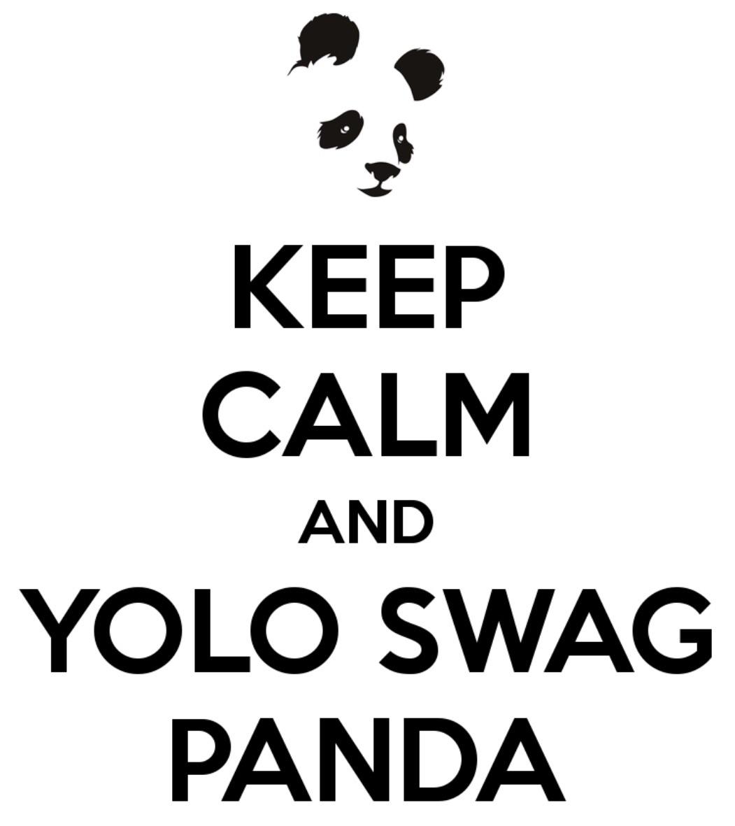 Keep calm and YOLO swag panda Keep calm and YOLO swag panda