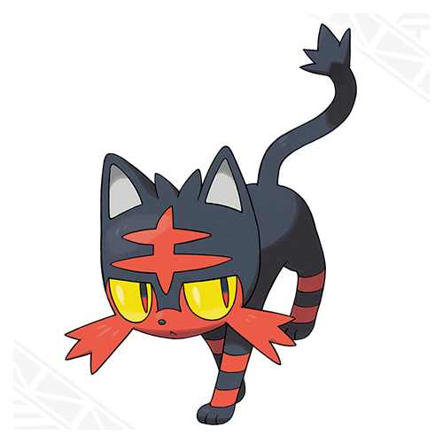 Litten(fire cat) Logical but also passionate, Litten always remains coolheaded and doesn't show its emotions on the surface.