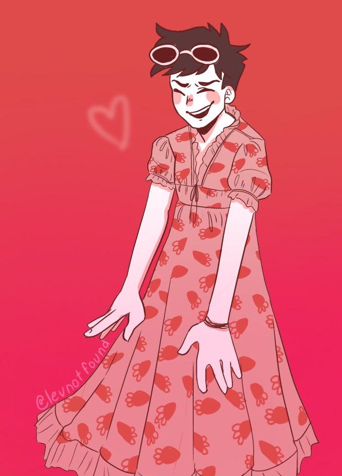 Draw Gogy in strawberry dress?