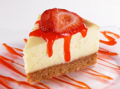 Cheesecake with strawberries on top Cheesecake with strawberries on top