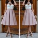 Pink, plain, pleated skirt