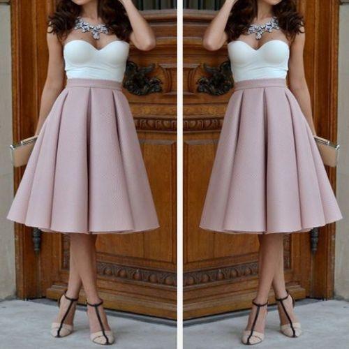 Pink, plain, pleated skirt Pink, plain, pleated skirt