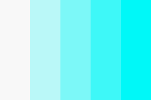 White, blue, and cyan
