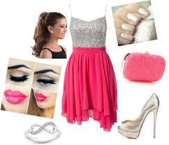 A pink and silver spagetti strap dress with matalic heels A pink and silver spagetti strap dress with matalic heels