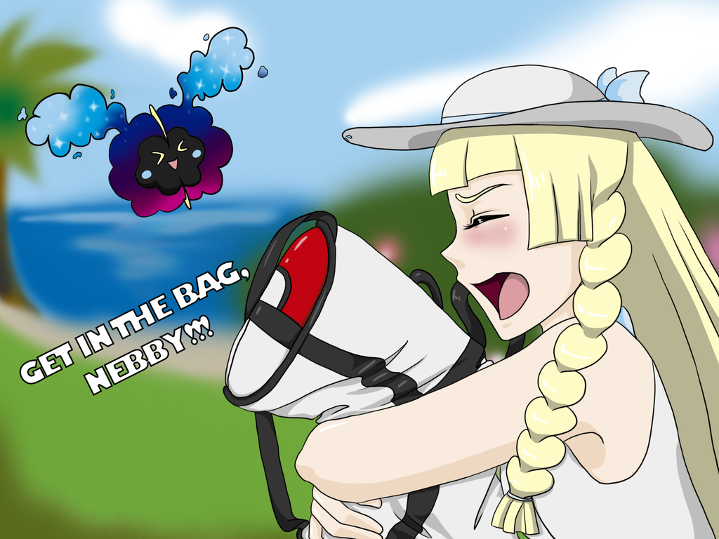 Get in the bag Nebby! Get in the bag Nebby!