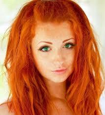 Rosy skin/green eyes/red hair