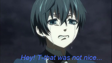 Cuddle Ciel while he is crying?