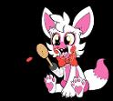 Cute Mangle playing with a paddle ball