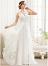 A-Line/Princess V-neck Sweep Train Chiffon Tulle Wedding Dress With Beading Sequins Cascading Ruffles
