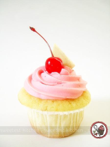 vanilla Cupcake with cherry on top vanilla Cupcake with cherry on top