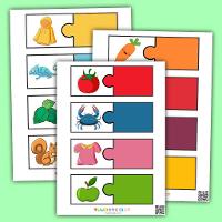 Printable Color Puzzles Matching Activity for Toddlers