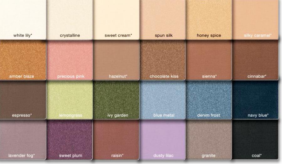 Mary Eyeshadow Color Chart