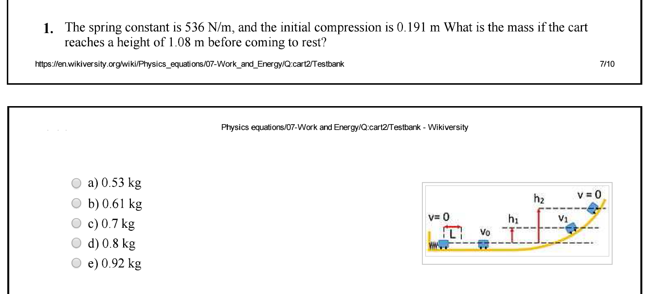 A Physics Quiz A Physics Quiz