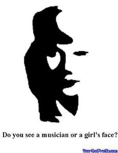 Do you see a musician or a women's face?