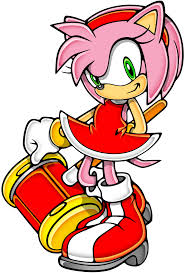 After your training you heard me yell then a slap. "Leave me along!" I yelled. "Sonic doesn't love you," I screamed. "Yes he does!" You heard a girly voice scream. "Amy get out of my house!" I yelled. A pink hedgehog with green eyes and a red dress stomped out and turned to you with a happy smile. "Hi I'm Amy Rose." She said holding out her hand.