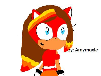 You looked down and saw that you were a red hedgehog with red, yellow, and orange streaks in your brown hair. You wore a red shirt, red belt, gloves, black bracelets, and blue skirt.