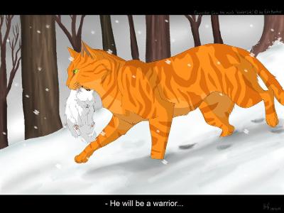 Who told Fireheart to raise Cloudkit as a warrior? Capital for name