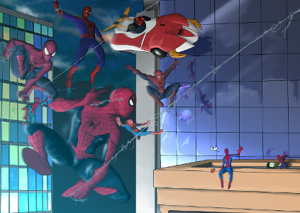 Which animated series features the adventures of Peter Parker as Spider-Man?