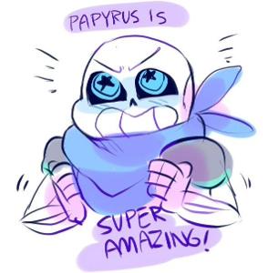 Great! Ok So next iiiiiisssssss Underswap Sans! US Sans: *Bounces up and down excitedly with stars in his big blue eyes* oh oh oh! I gotta great question! One that is ALMOST as Great as I am! Mweheheh! Me: awwwwe *giggles* ok then BB (Blueberry), what's the question ^3^ US Sans: ITS....Its......i-its.....i-i forgot....mweh-heh-h-heh....*blushes bright blue* Me: *giggles* then just ask something random US Sans: OK!*smiles big* instead i'll ask this! What do you think of my brother?!