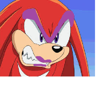 Sapphire: *giggles* kNUCKLES: Whats so funny? I'm remebering when me and Alexis did your make up! Knuckles: DON'T REMIND ME!