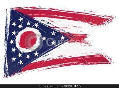 How many stars and stripes are on the Ohio flag?