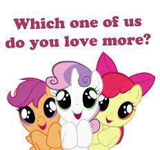 Me: Let's give them a little bit to cool off and work things out shall we? Which of the CMC is your favorite? ^_^
