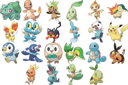 what is the two unevolved starter pokemon with 2 types